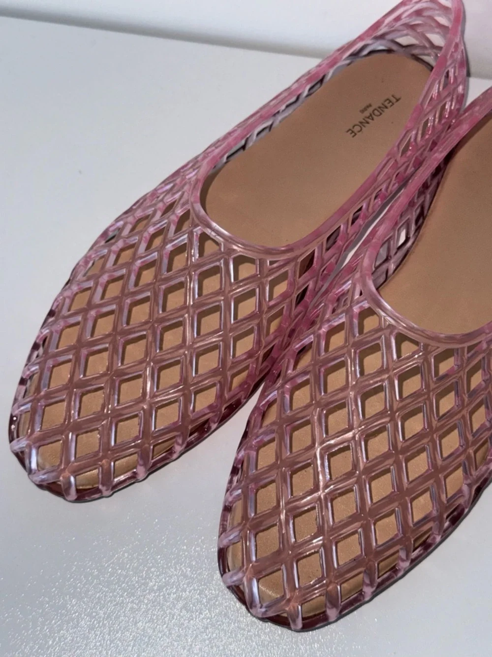 TENDANCE - Pink Jelly Lattice Slip-On Flats size 8 - Picture 2 of 11